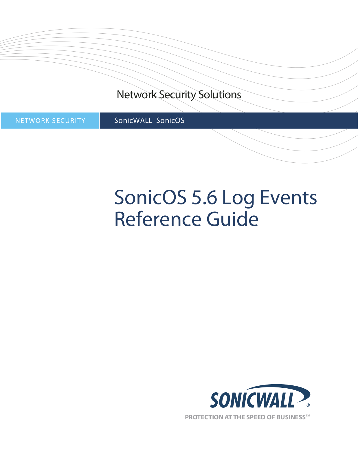 Sonicwall SONICOS  5.6 LOG EVENTS REFERENCE Manual