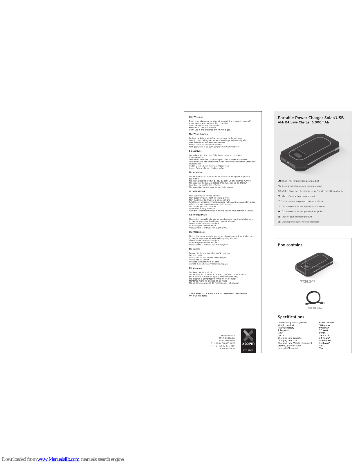 Xtorm AM-114 User Manual - ManualMachine.com