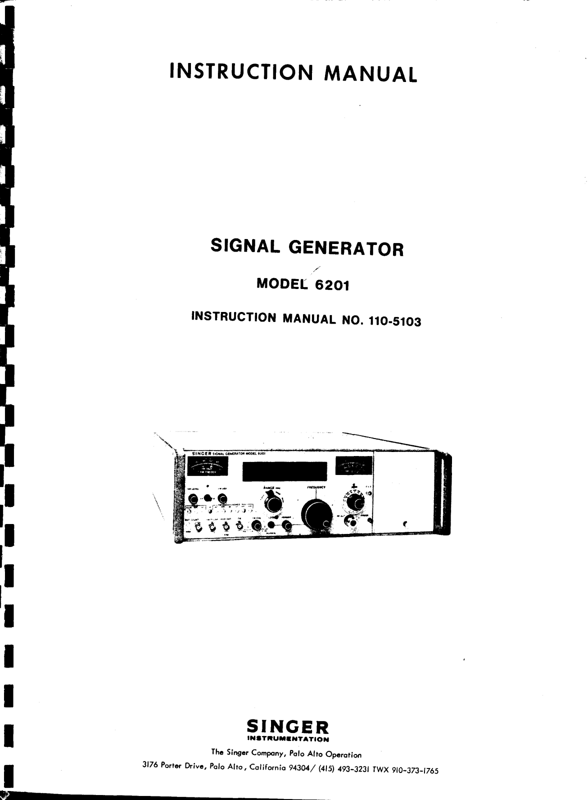 Singer 6201 Service Manual