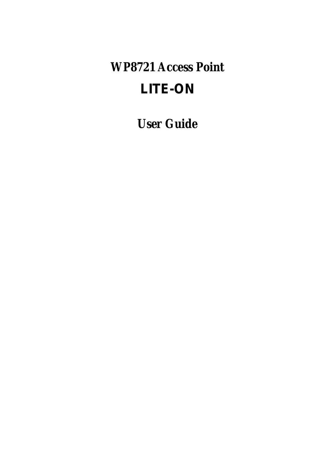 LITE ON TECHNOLOGY WP8721 User Manual