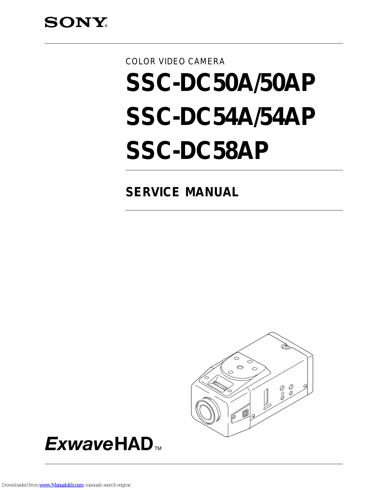 Sony SSC-DC50A, SSC-50AP, SSC-DC54A, SSC-54AP, SSC-DC58AP Service Manual