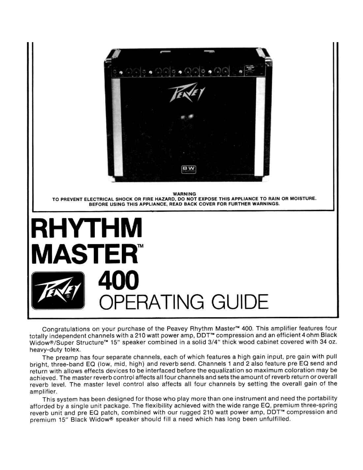 Peavey RHYTHM MASTER 400 User Manual 2