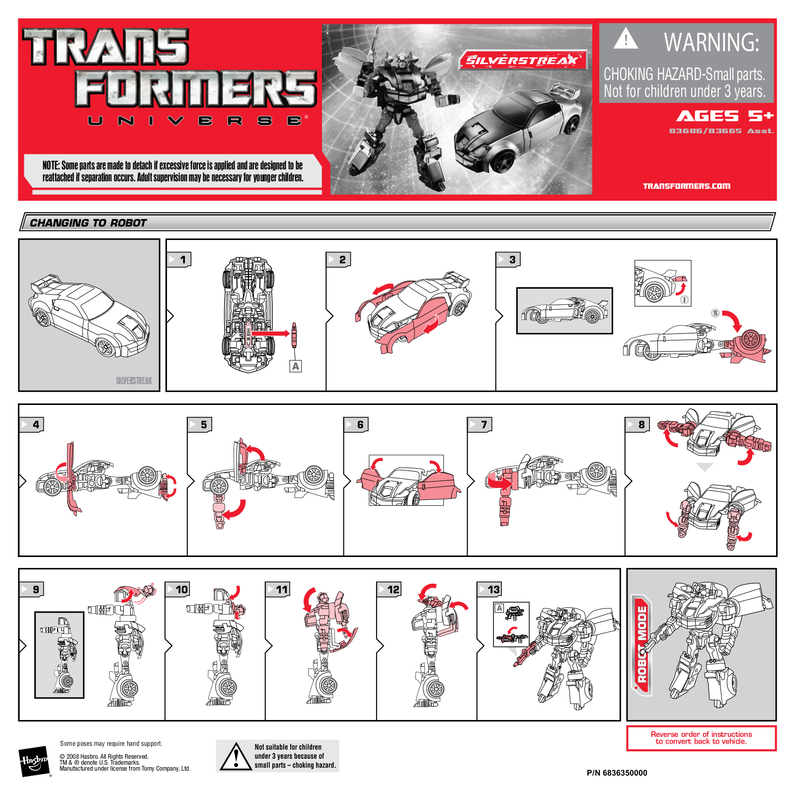 HASBRO Transformers Universe Silverstreak User Manual