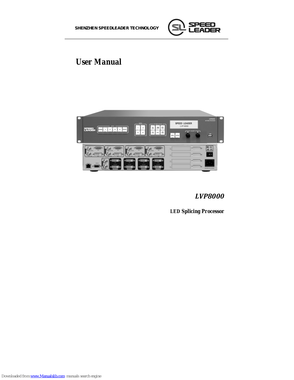 SPEED LEADER LVP8000 User Manual