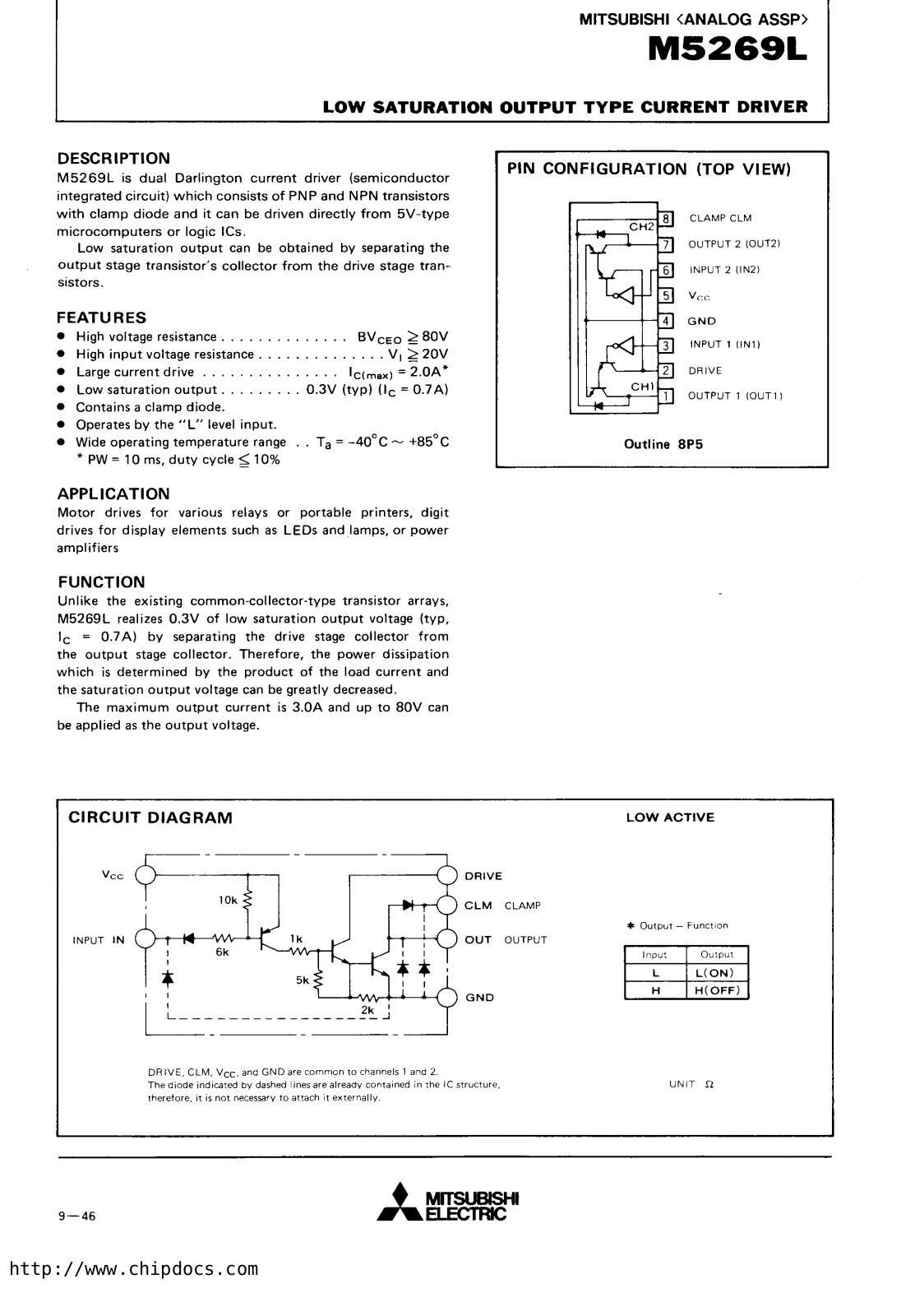 Mitsubishi M5269L Datasheet