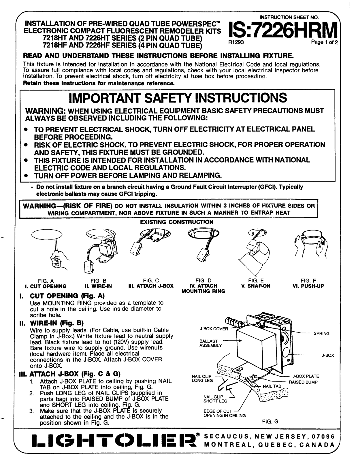 Lightolier 7226HRM User Manual - ManualMachine.com