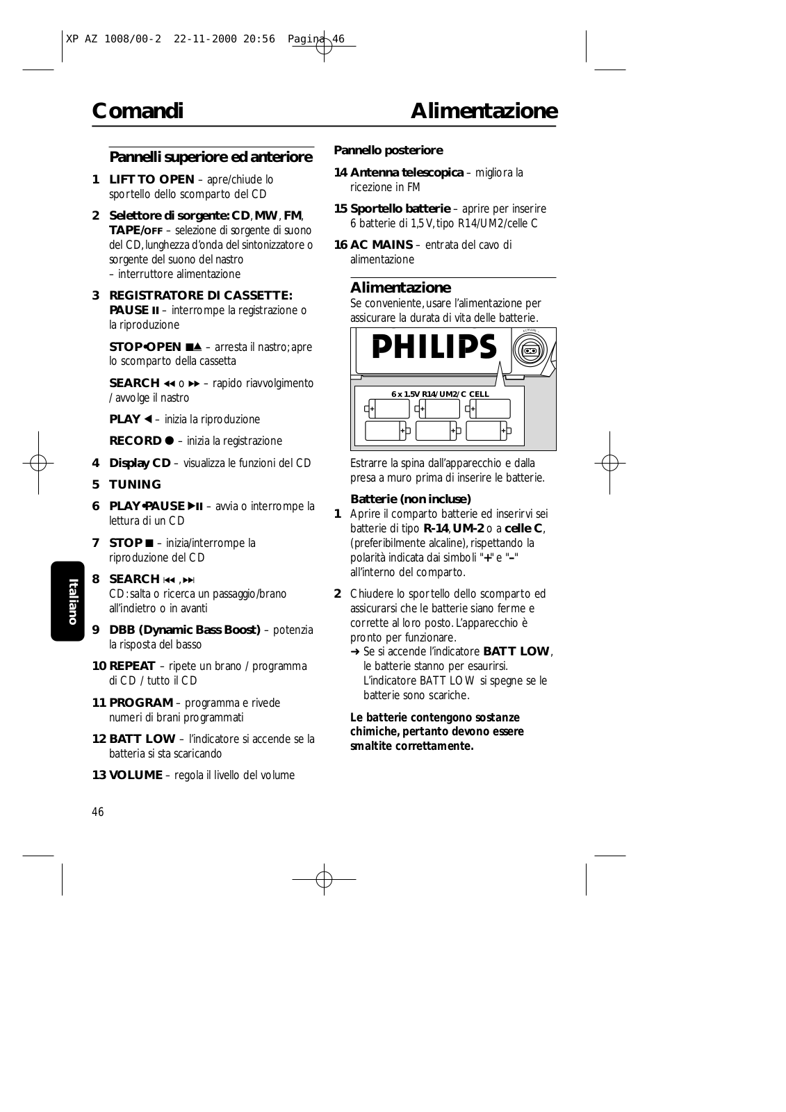 Philips AZ1018/14, AZ1018/05, AZ1018/00, AZ1008/05, AZ1008/00 User Manual