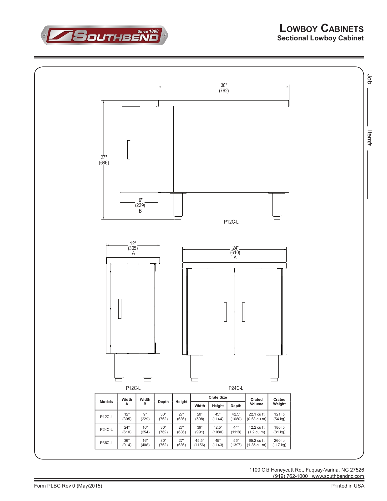 Southbend P12C-L User Manual