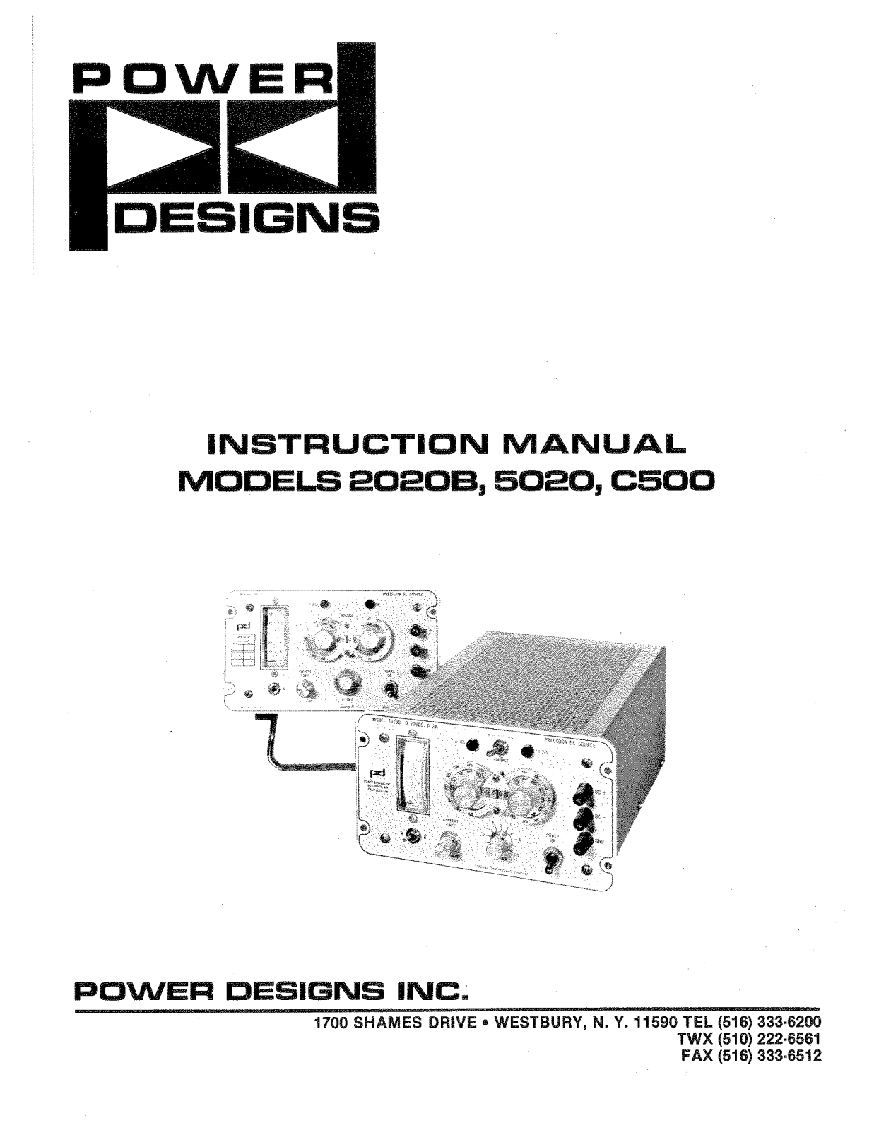 Power Designs C500, 5020, 2020B Service manual