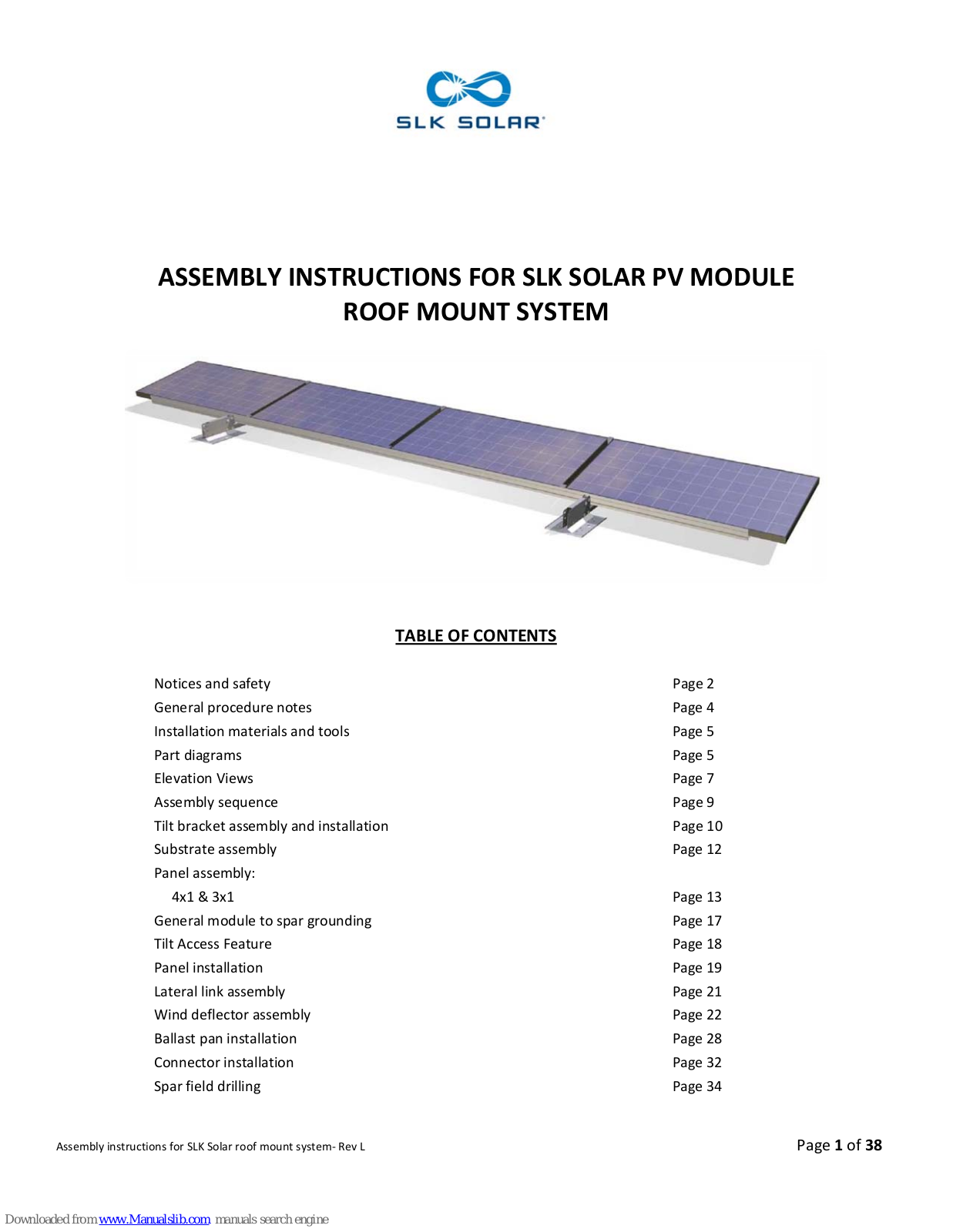 SLK SOLAR PV MODULE Assembly Instructions Manual