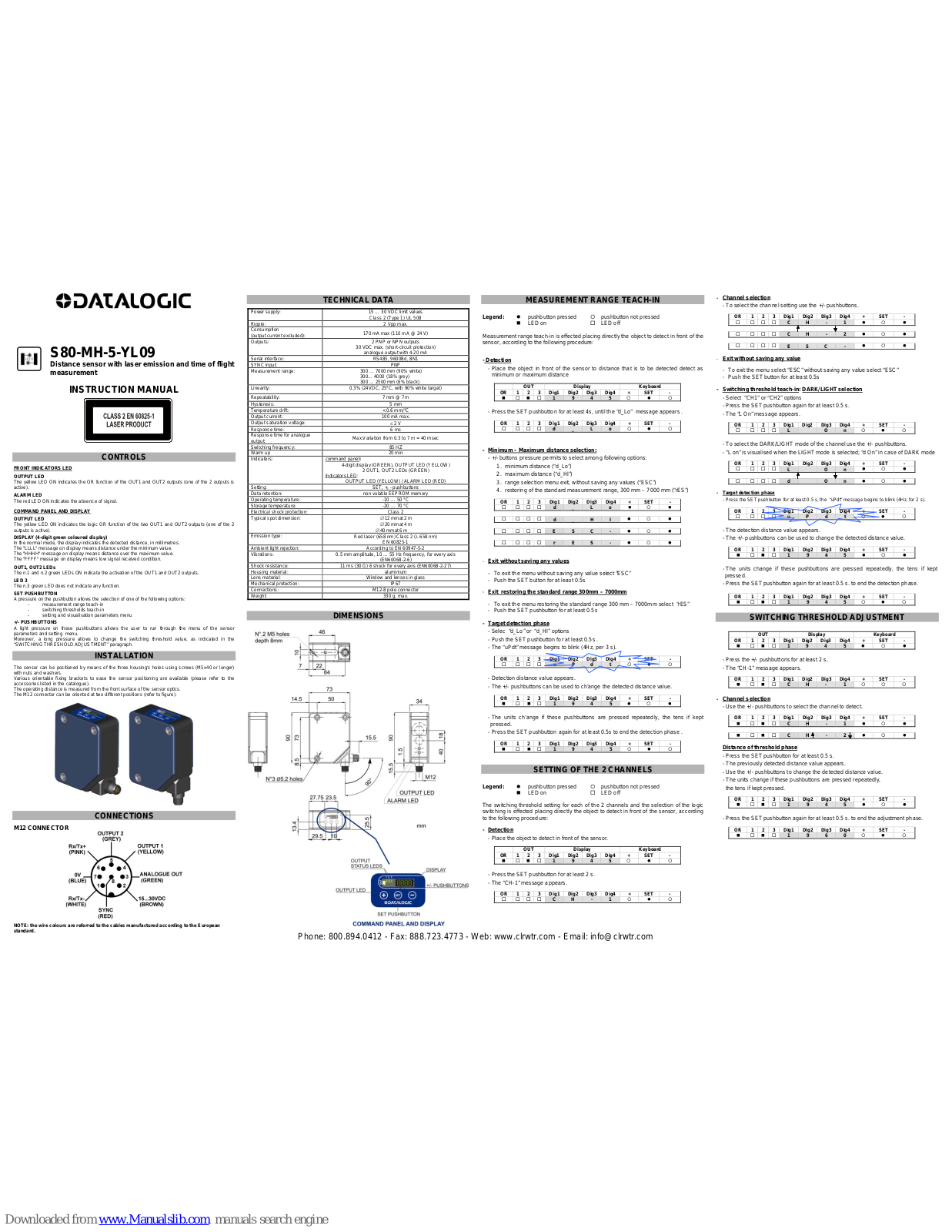 Datalogic S80-MH-5-YL09 Instruction Manual