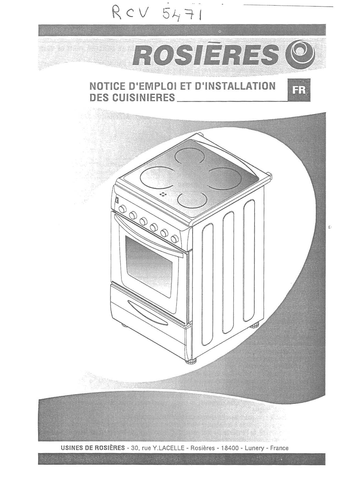 Rosières RCV 5471 PN, RCV5471RB User Manual