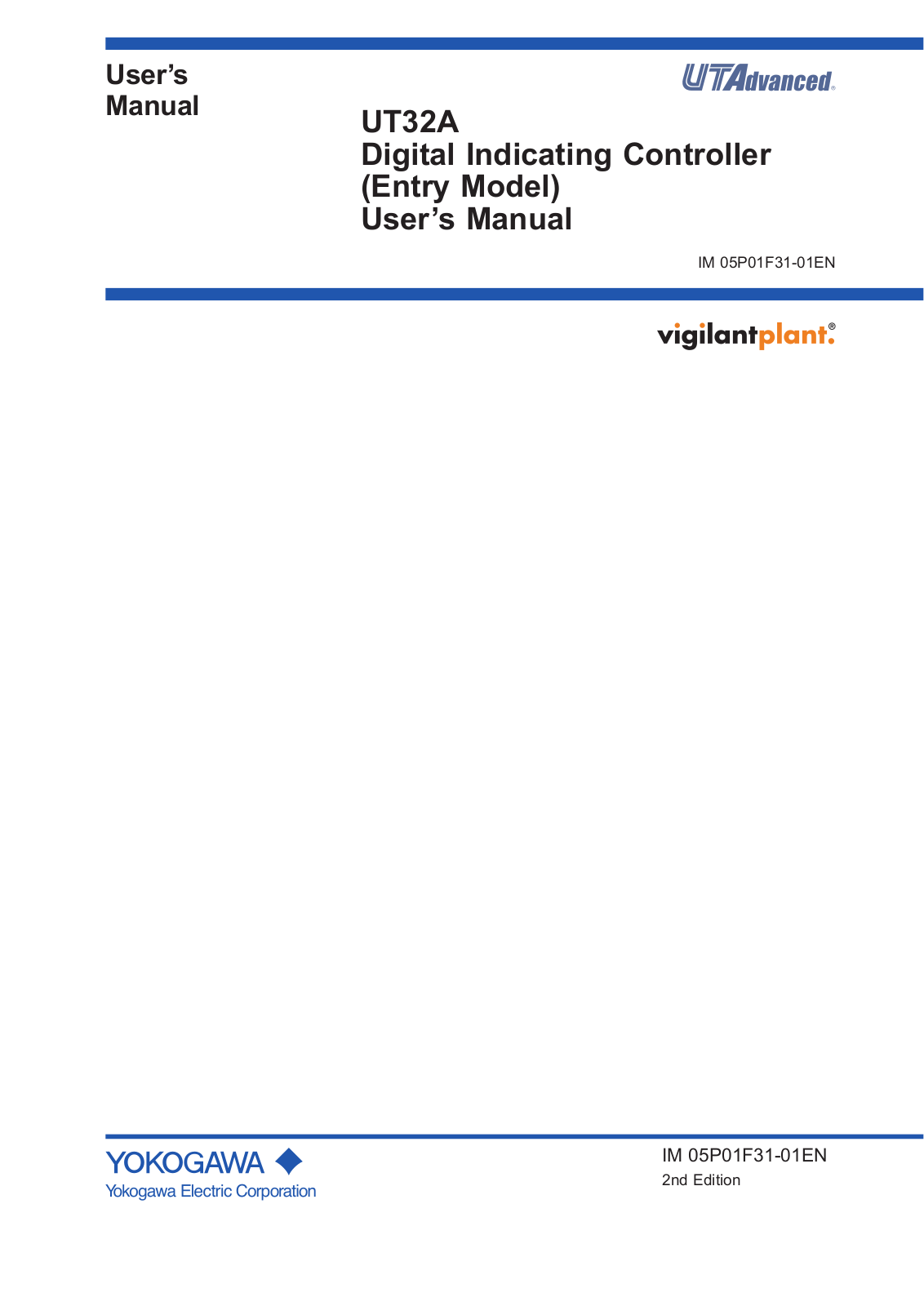 Yokogawa UT32A Operating Manual