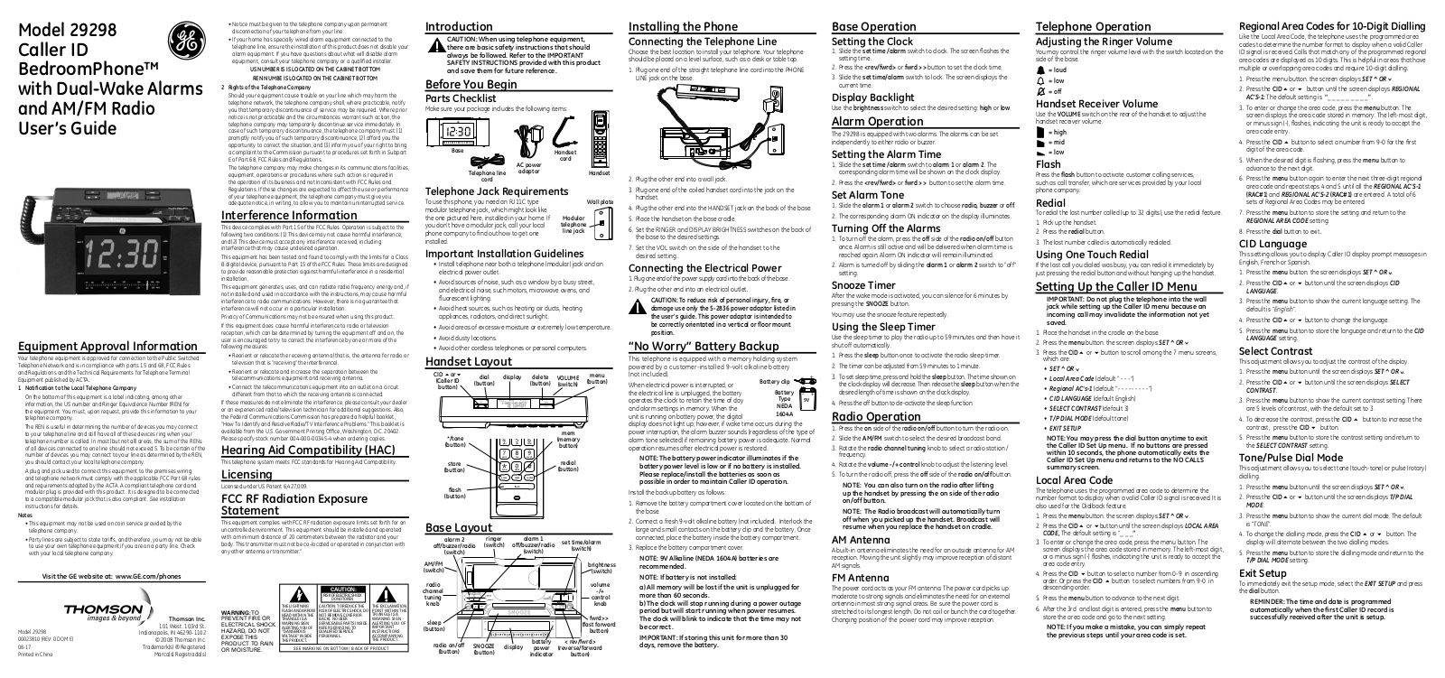 GE 29298, 00023810 User Manual 2