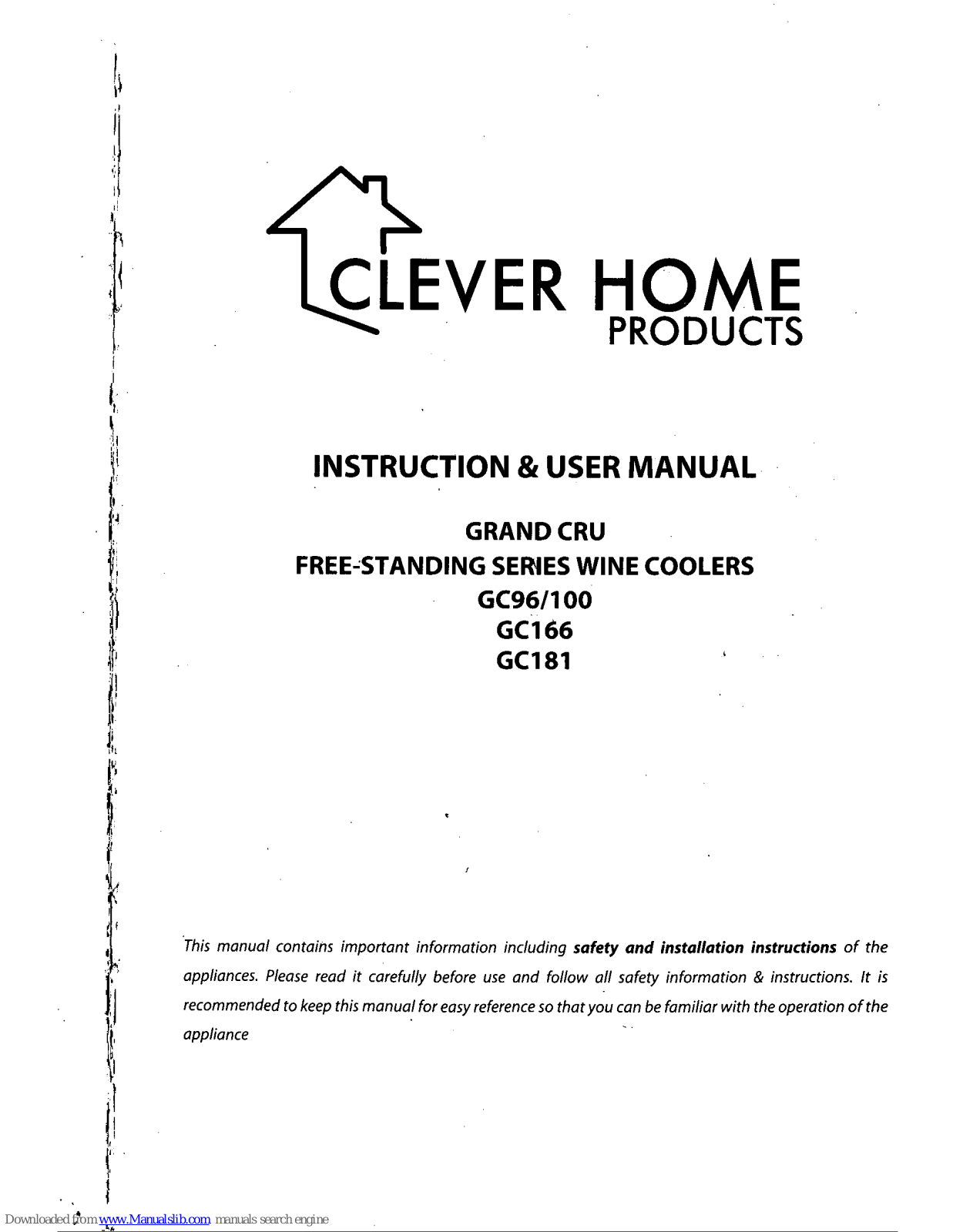 Clever Home GC96/100, GC166, GC181 User Manual