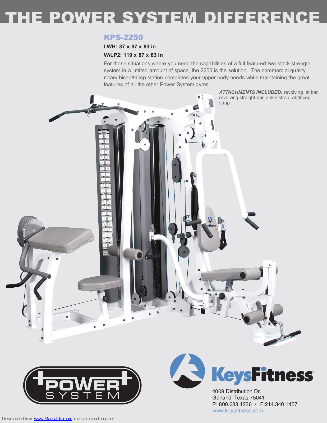 Keys Fitness Power System KPS-2250 Specifications