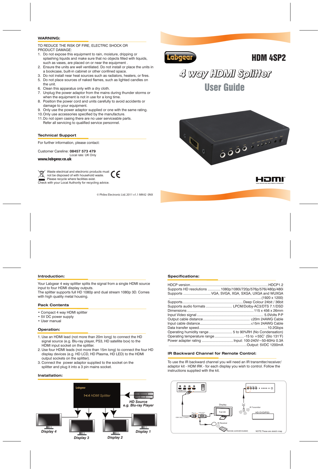 Labgear HDM 4SP2 User Manual