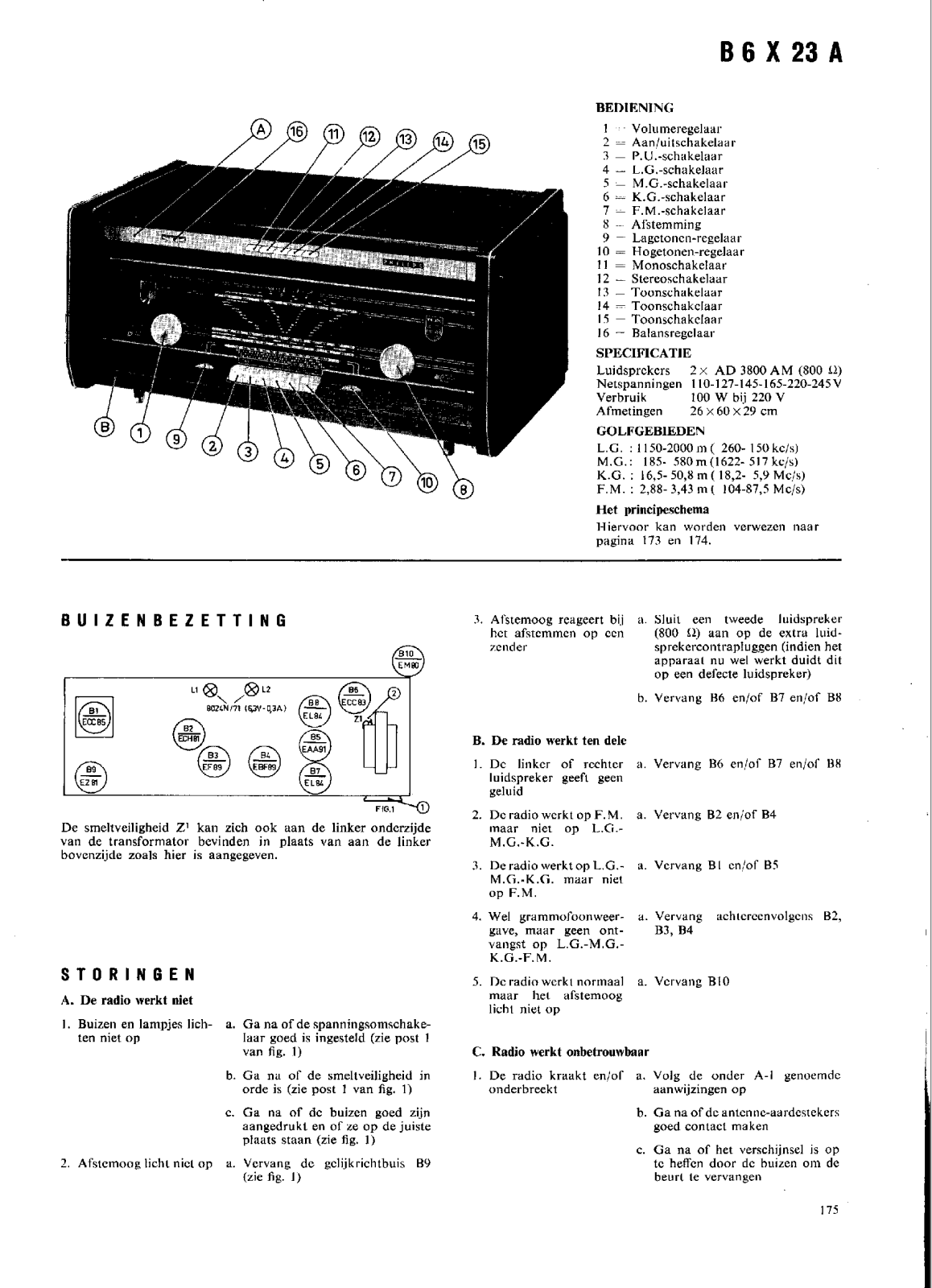 Philips B-6-X-23-A Service Manual