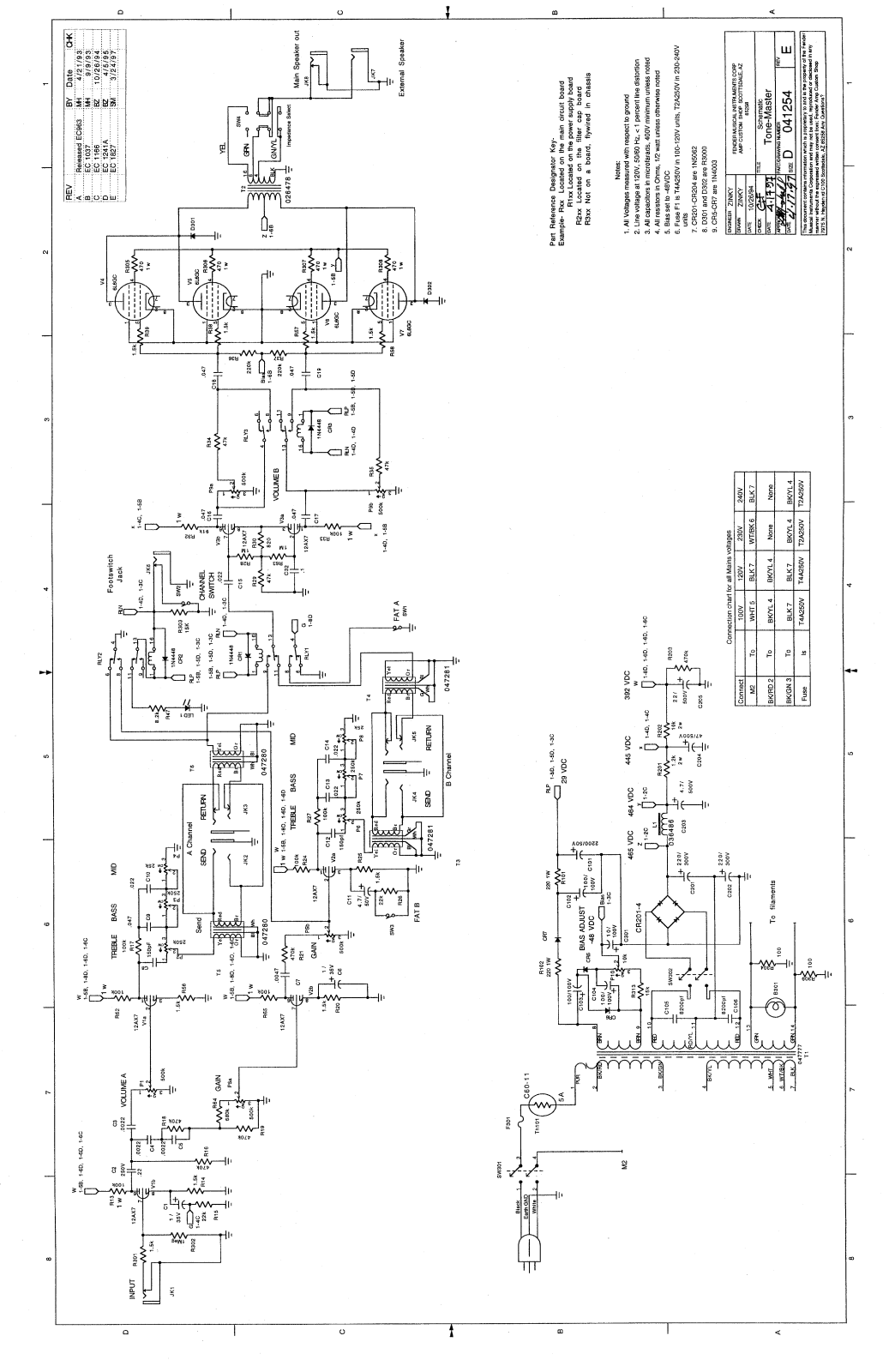 Fender Tone-Master Schematic