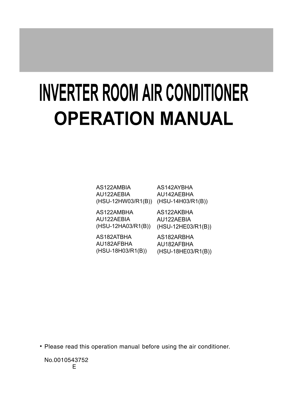 Haier HSU-14H03R1-B User Manual