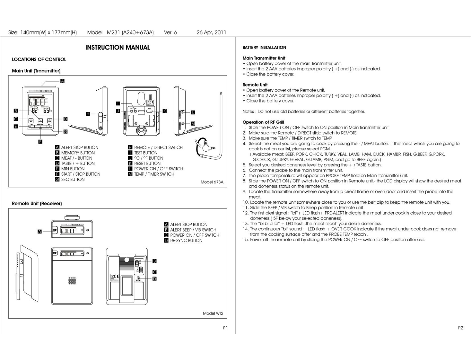 Electronics Tomorrow A240900411, 673A900411 User Manual