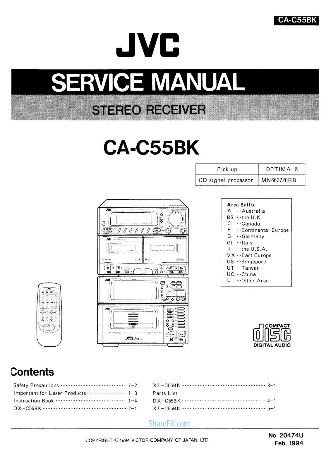 JVC CA-C55BK Schematic