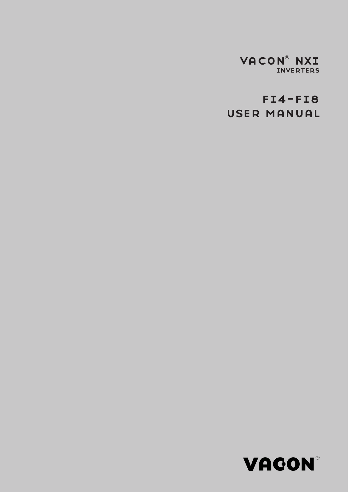 Vacon FI8, FI4 User Manual