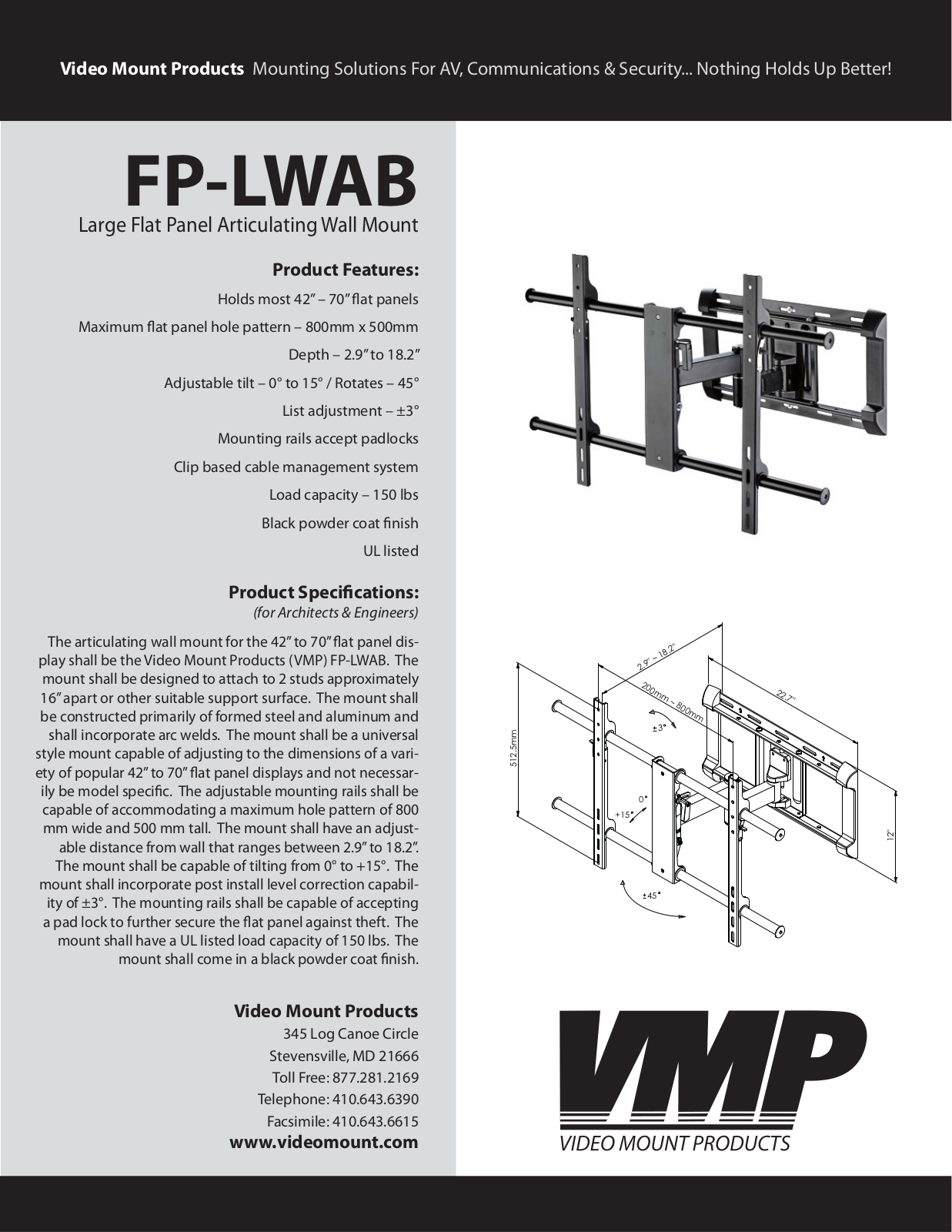 VMP FP-LWAB Specsheet