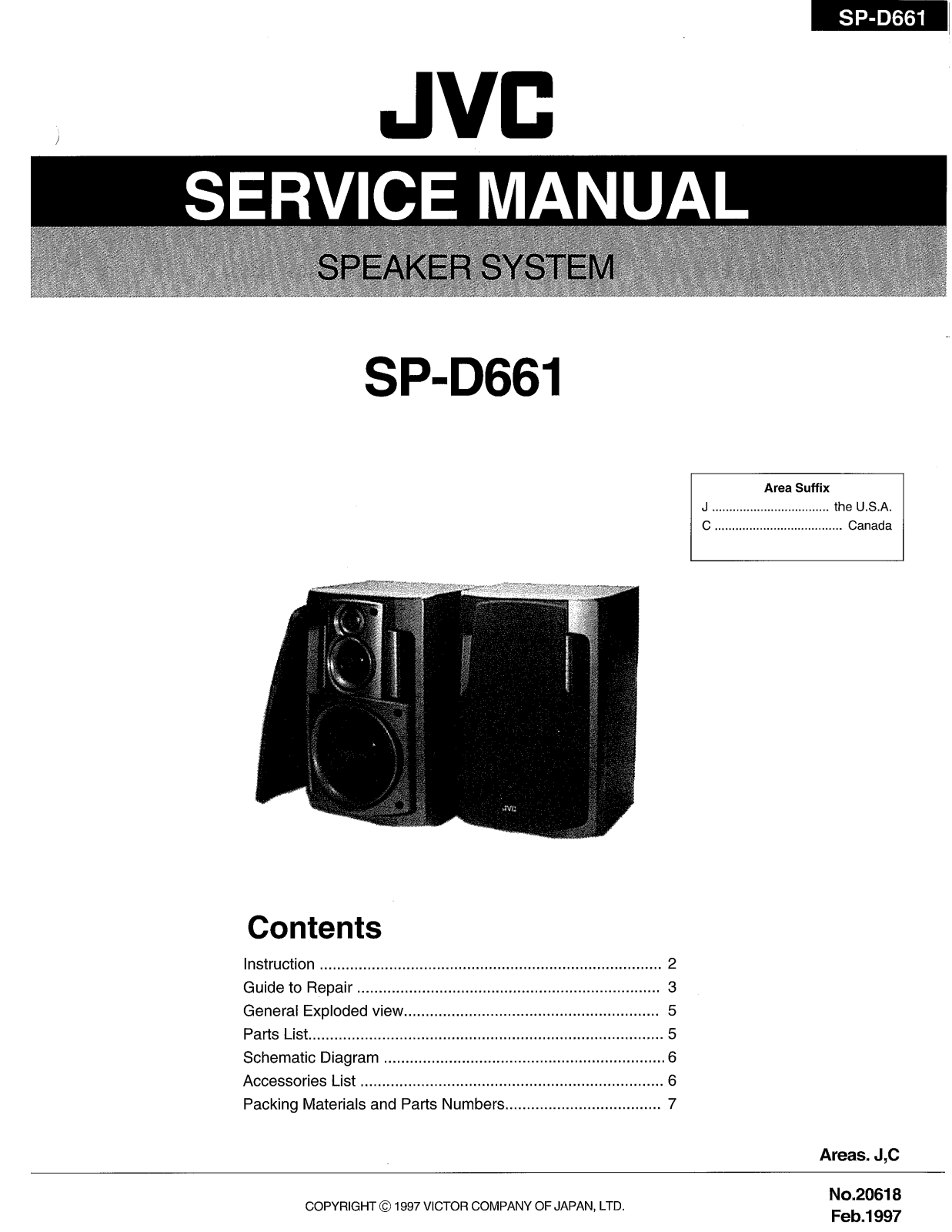 JVC SP-D661T Service Manual