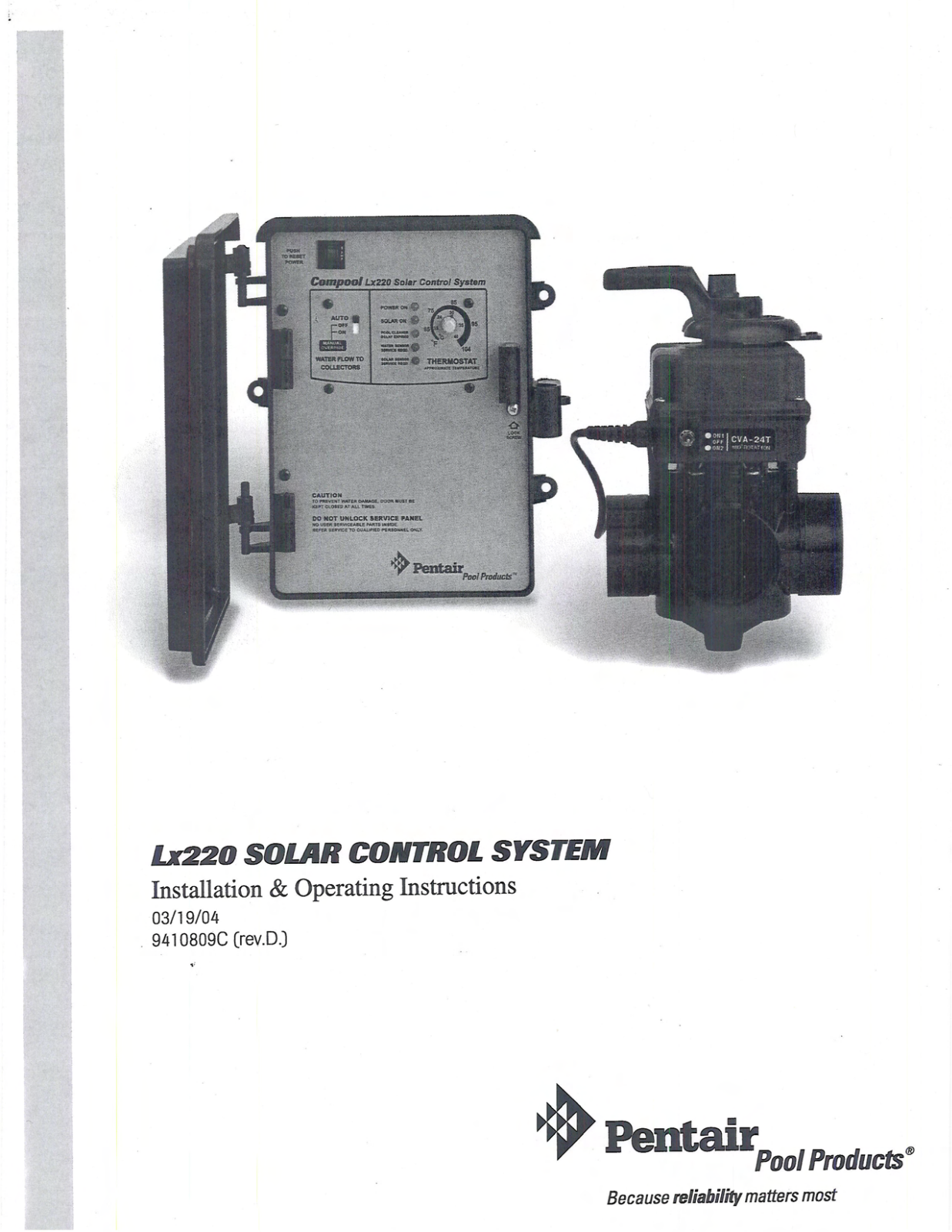 Sta-Rite LX220 Installation  Manual