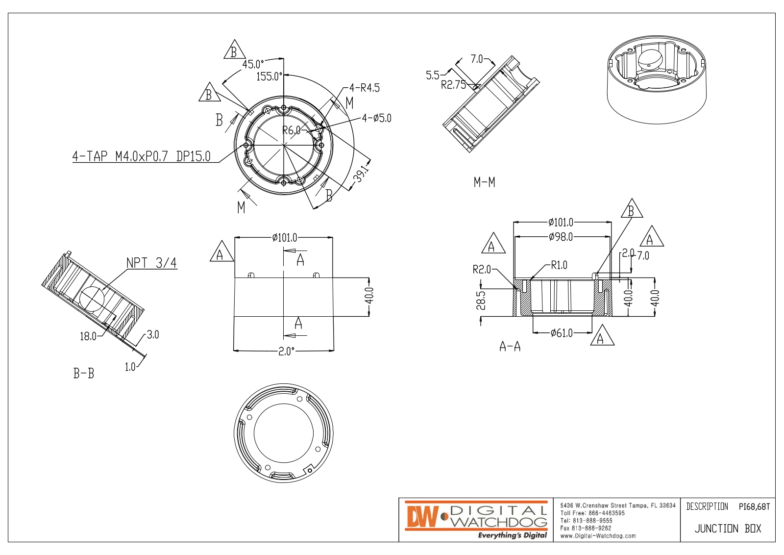 Digital Watchdog DWC-BLJUNC Specsheet