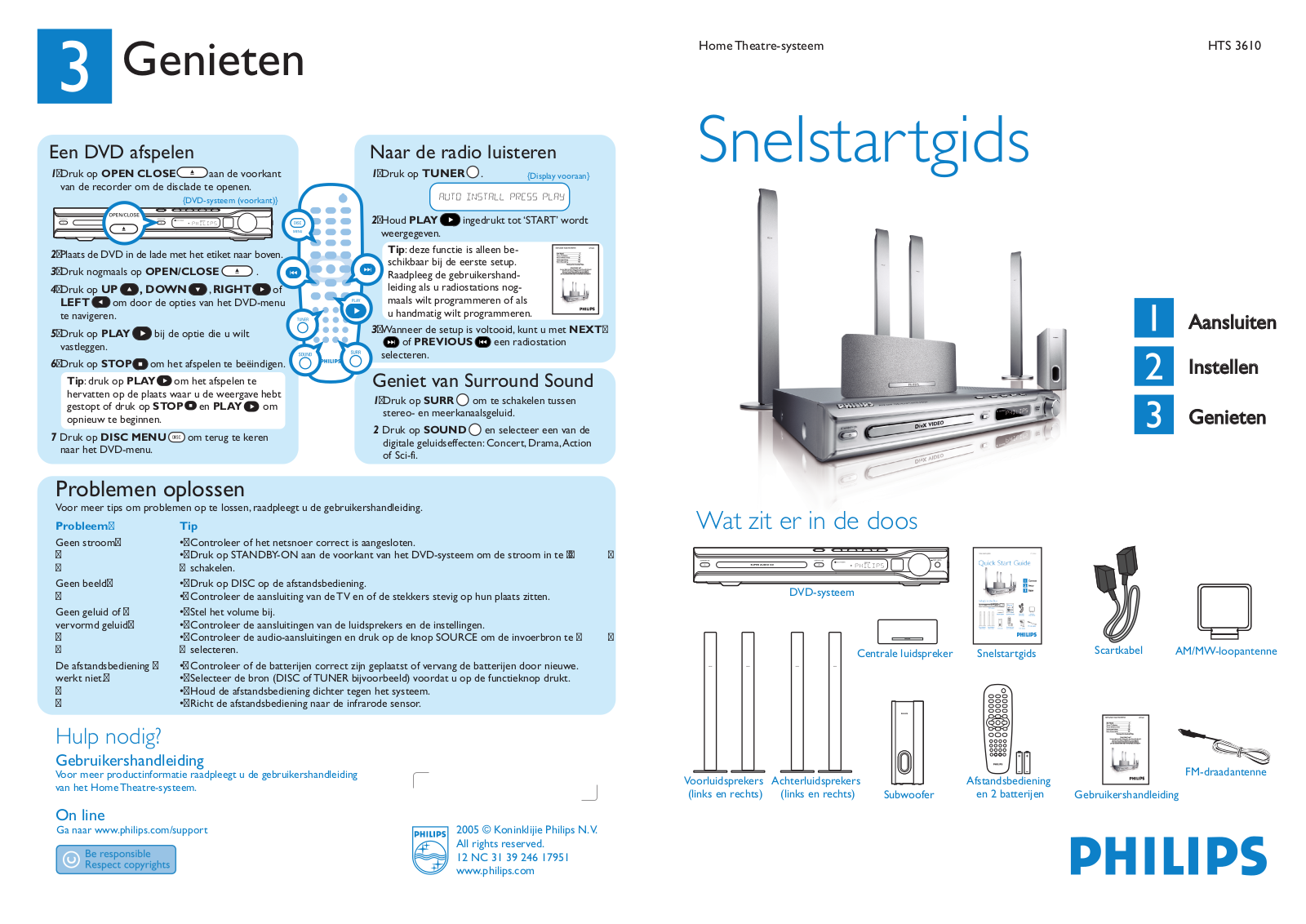 Philips HTS 3610 Getting Started Guide