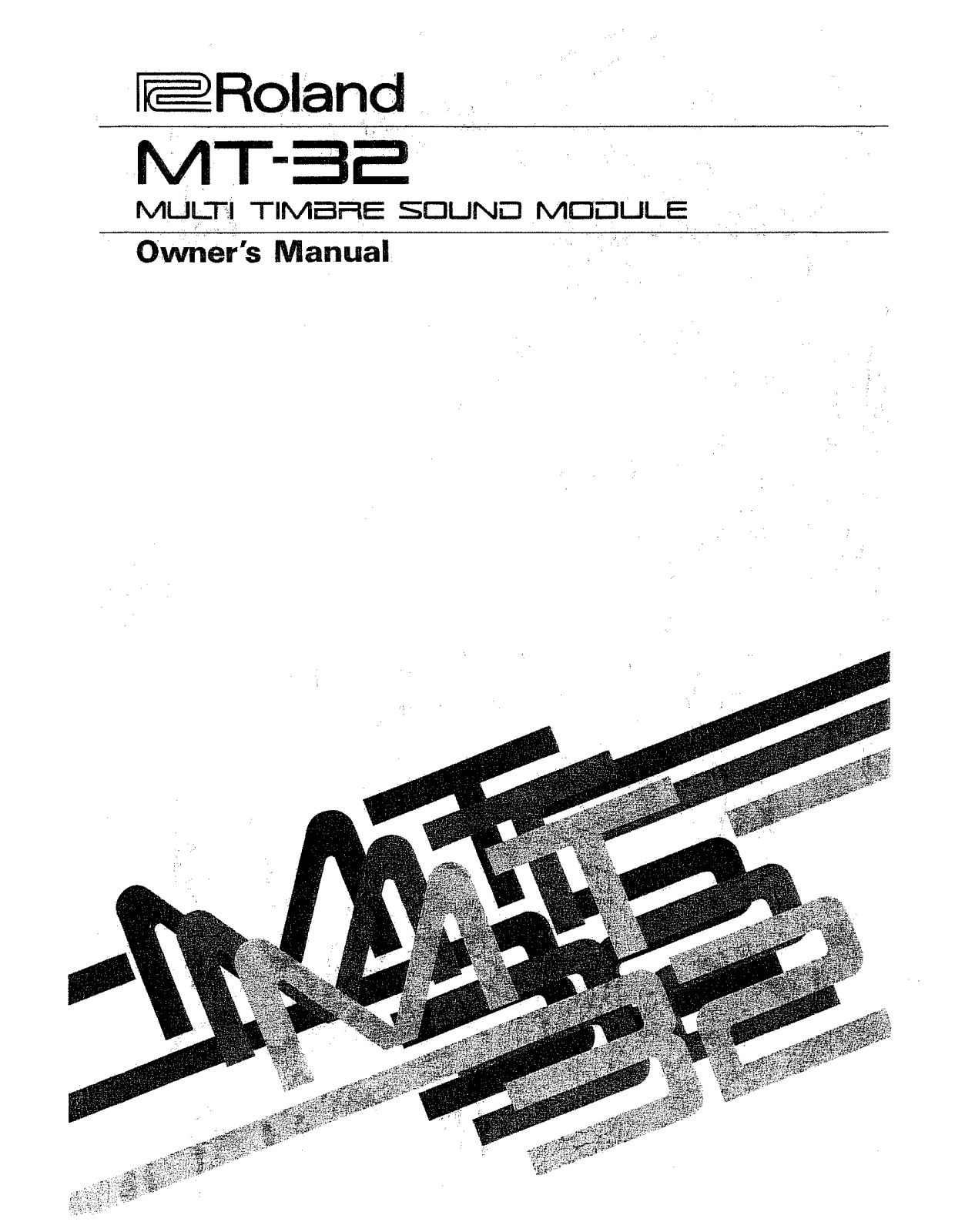 Roland Corporation MT-32 Owner's Manual