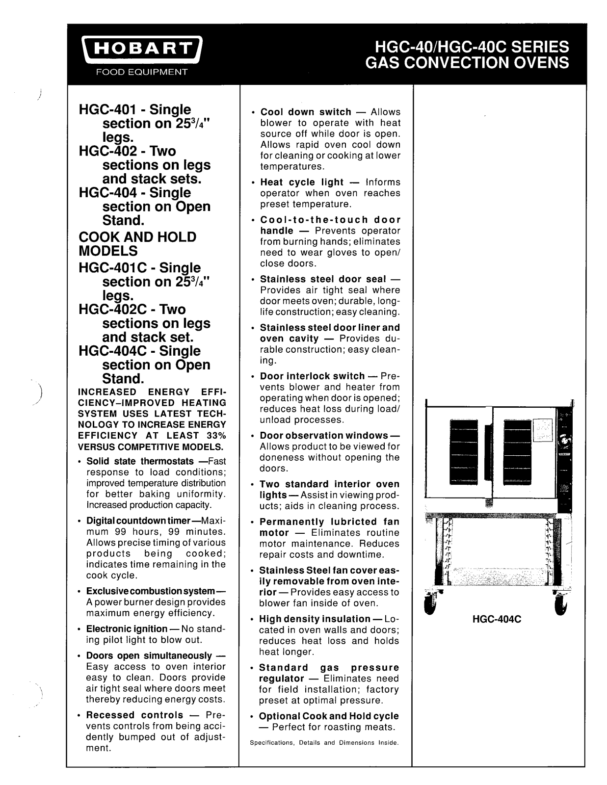 Hobart HGC401 User Manual