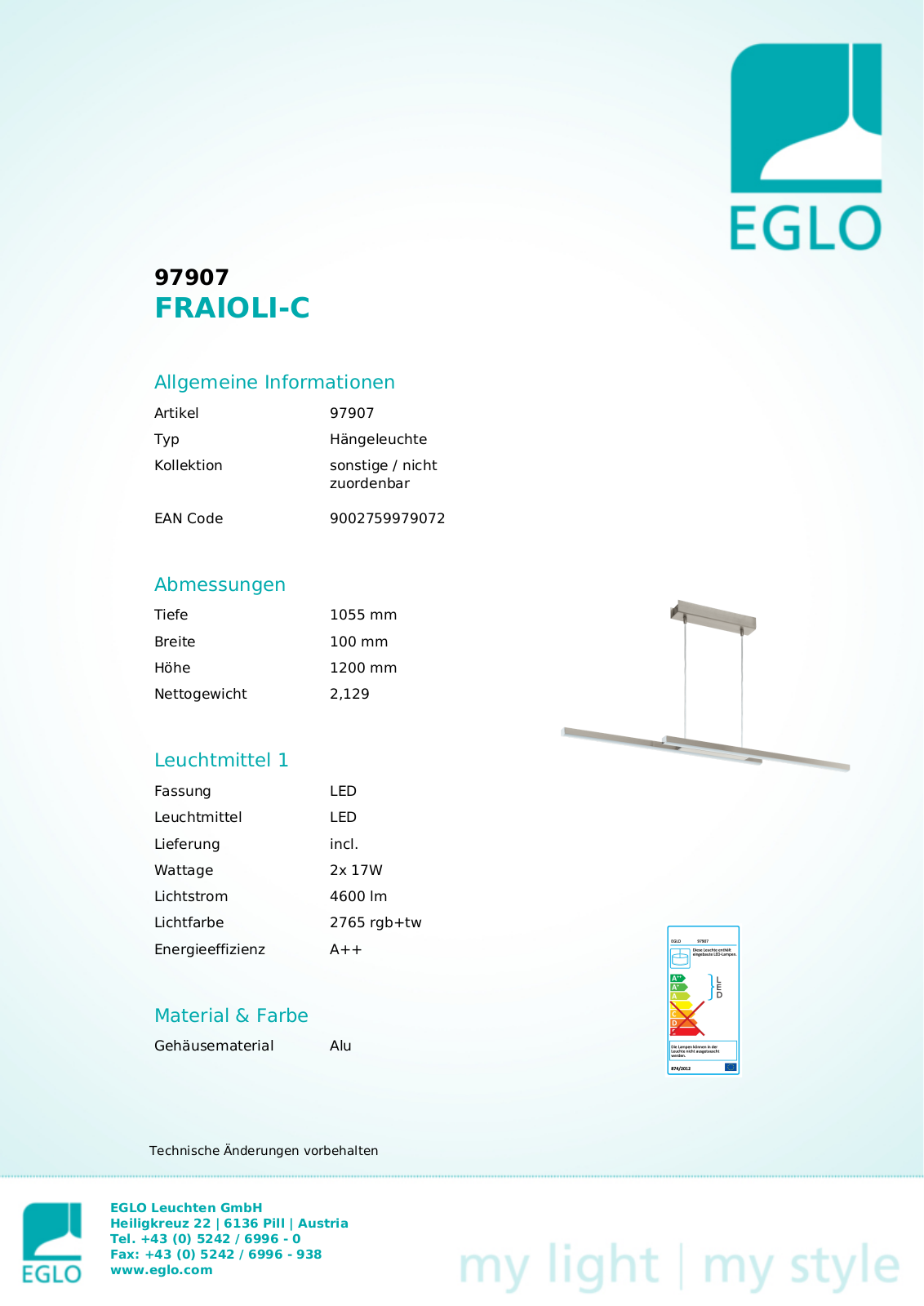 Eglo 97907 Service Manual