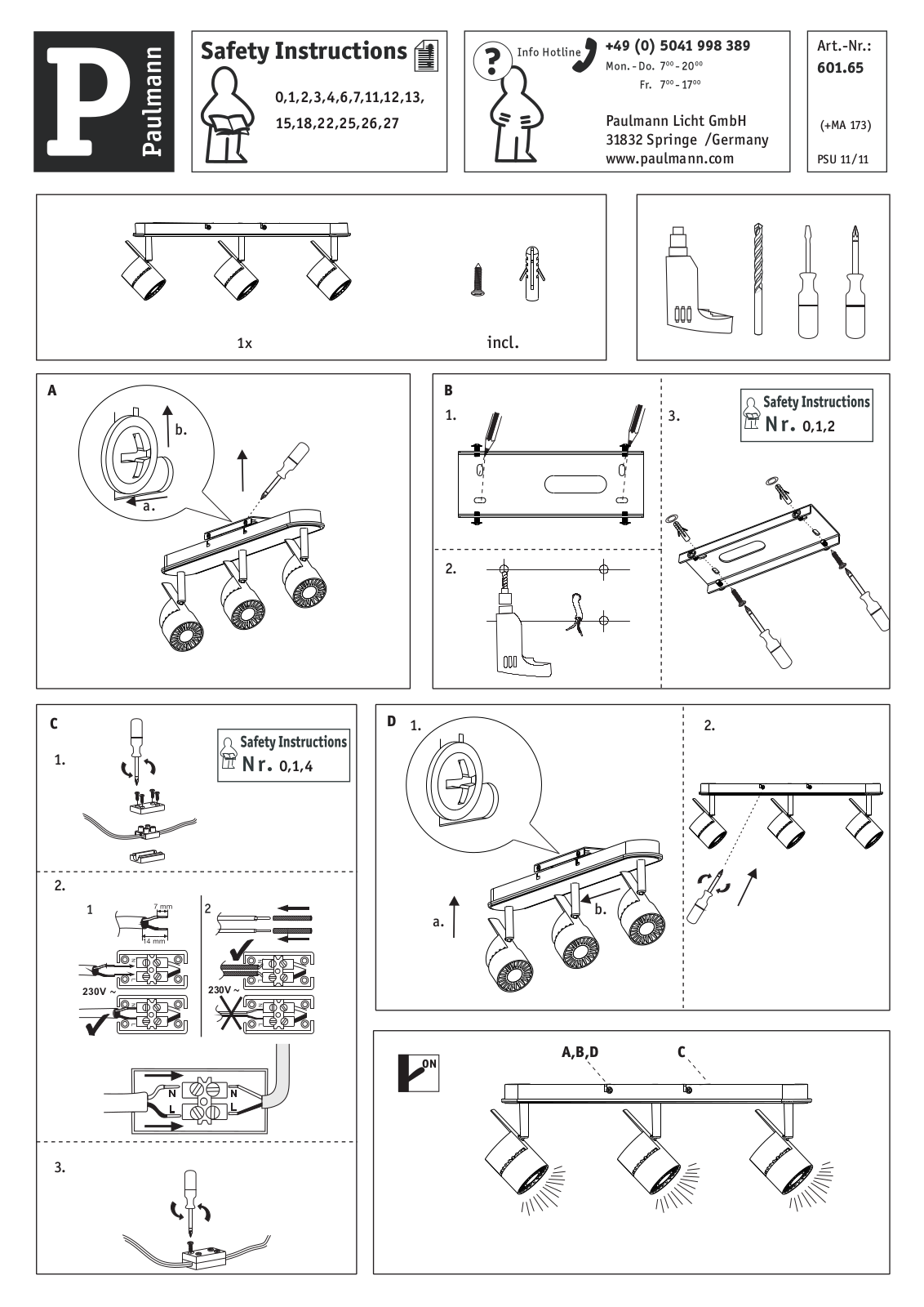 Paulmann 60165 Safety instructions - ManualMachine.com