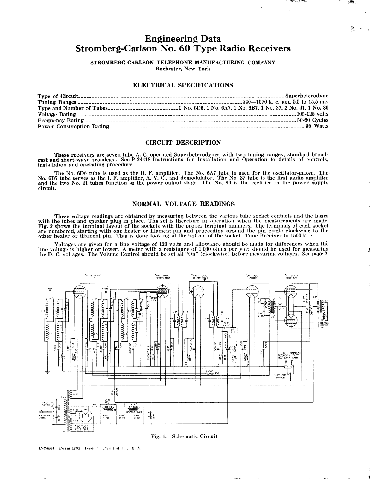 Stromberg Carlson 60 schematic