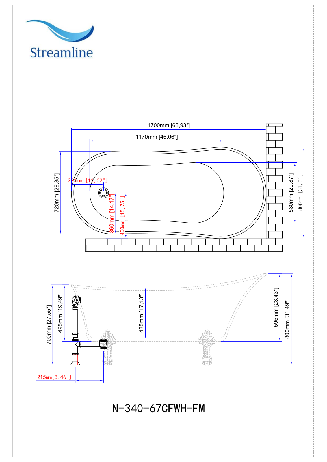 Streamline N340GLDGLD, N340BLGLD, N340BLCH, N340CHGLD, N340CHCH Specifications - ManualMachine.com