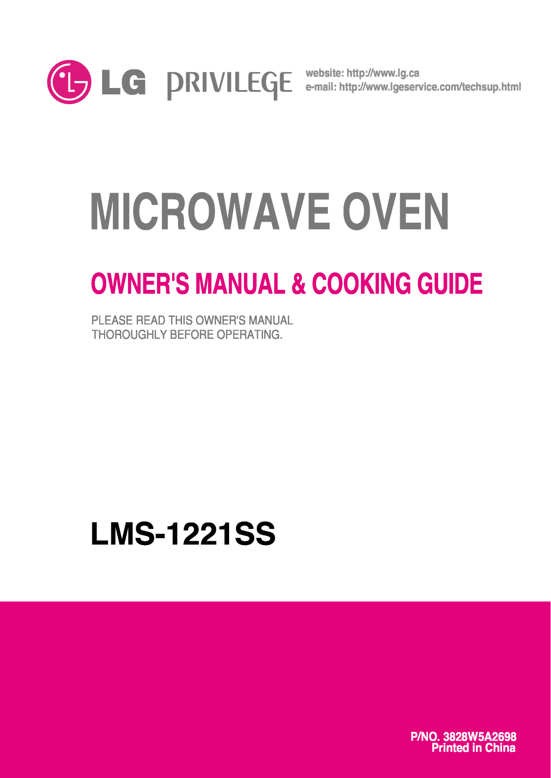 LG LMS-1221SS User Manual