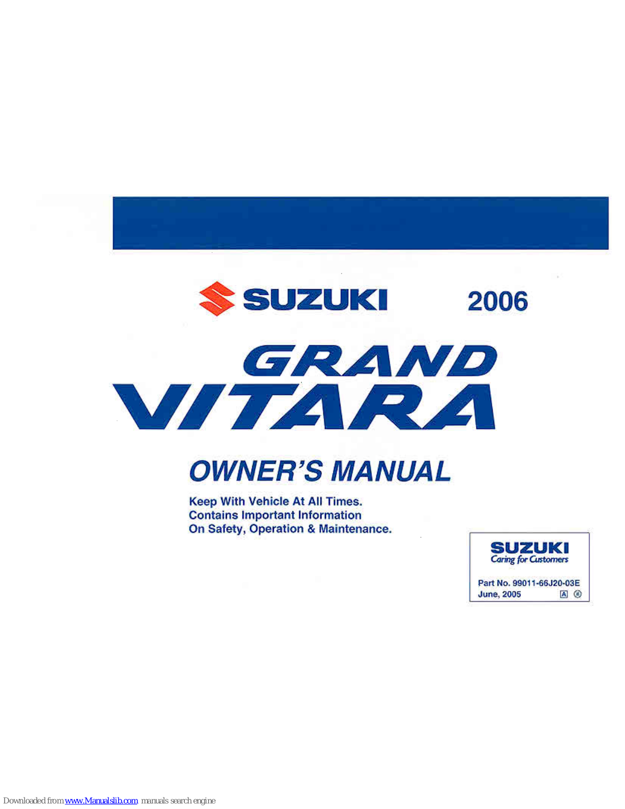 Suzuki Grand Vitara 2006 User Manual