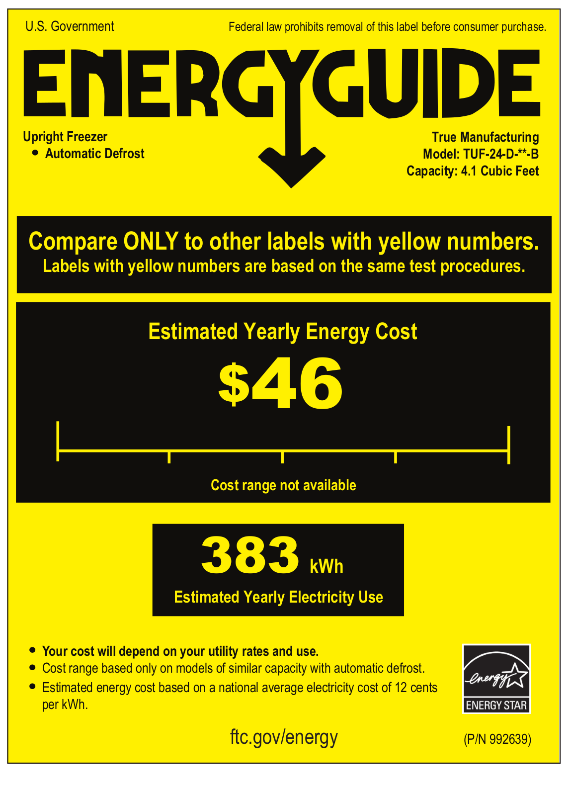 True Residential TUF24DSSB Energy manual