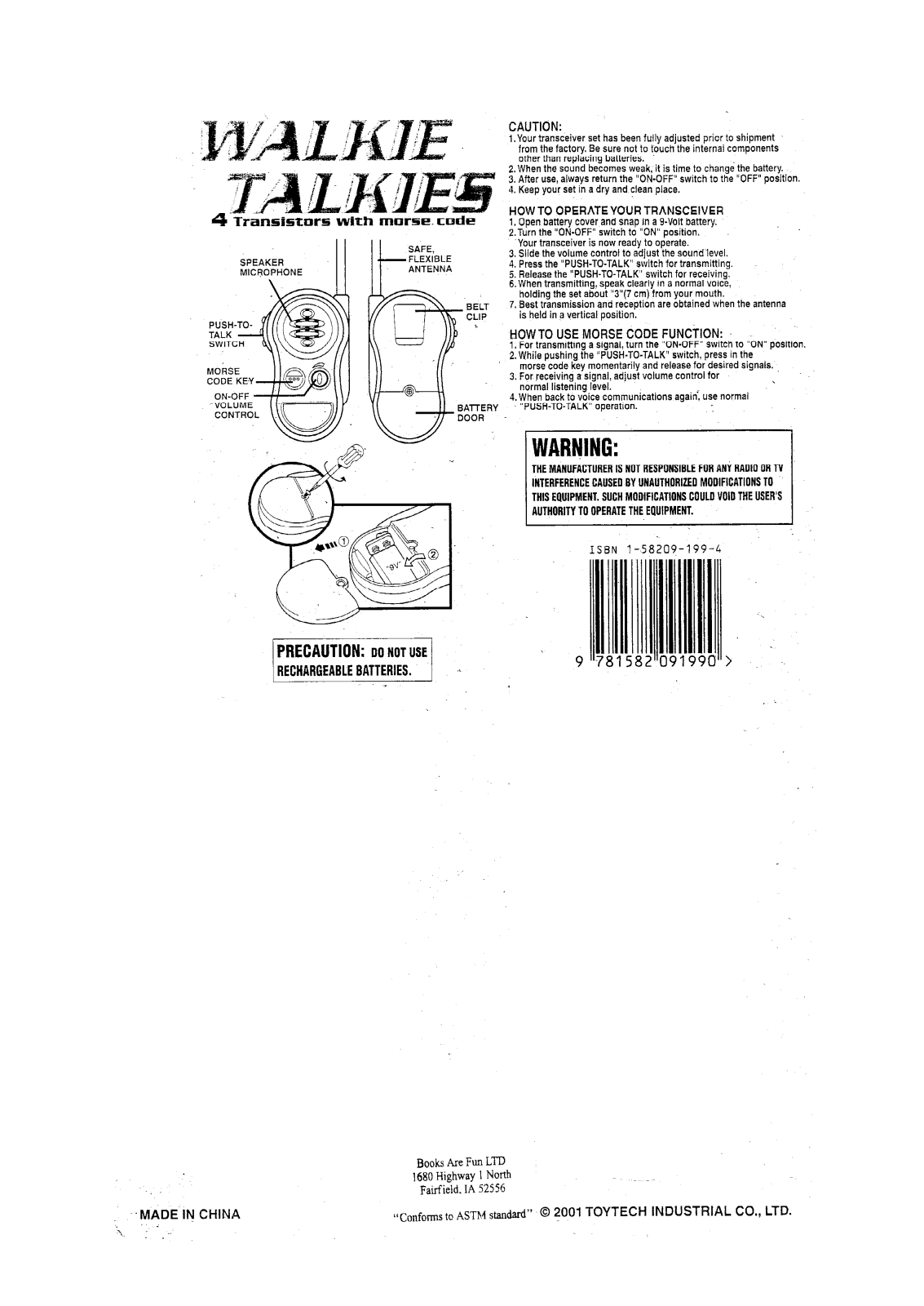 Toytech 236JL988 Users Manual