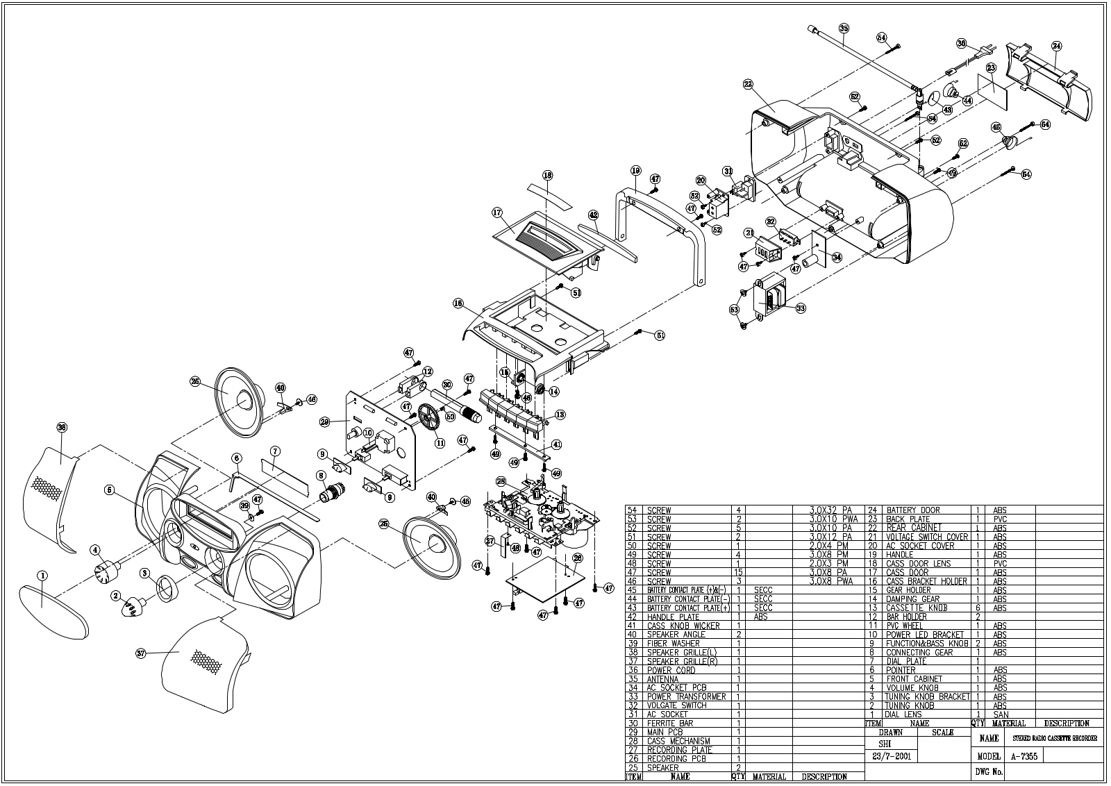 Vitek VT-3222, VT-3222N Exploded View Diagram