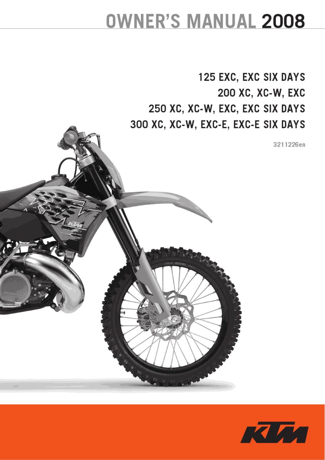 KTM 125 EXC 2008, 200XC 2008, 250 2008, 300 Six Days 2008 Owner's manual