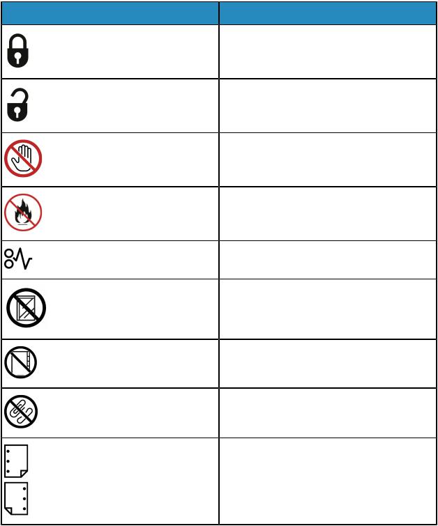 Xerox Nuvera 200 EA, Nuvera 288 EA, Nuvera 314 EA Product Symbols