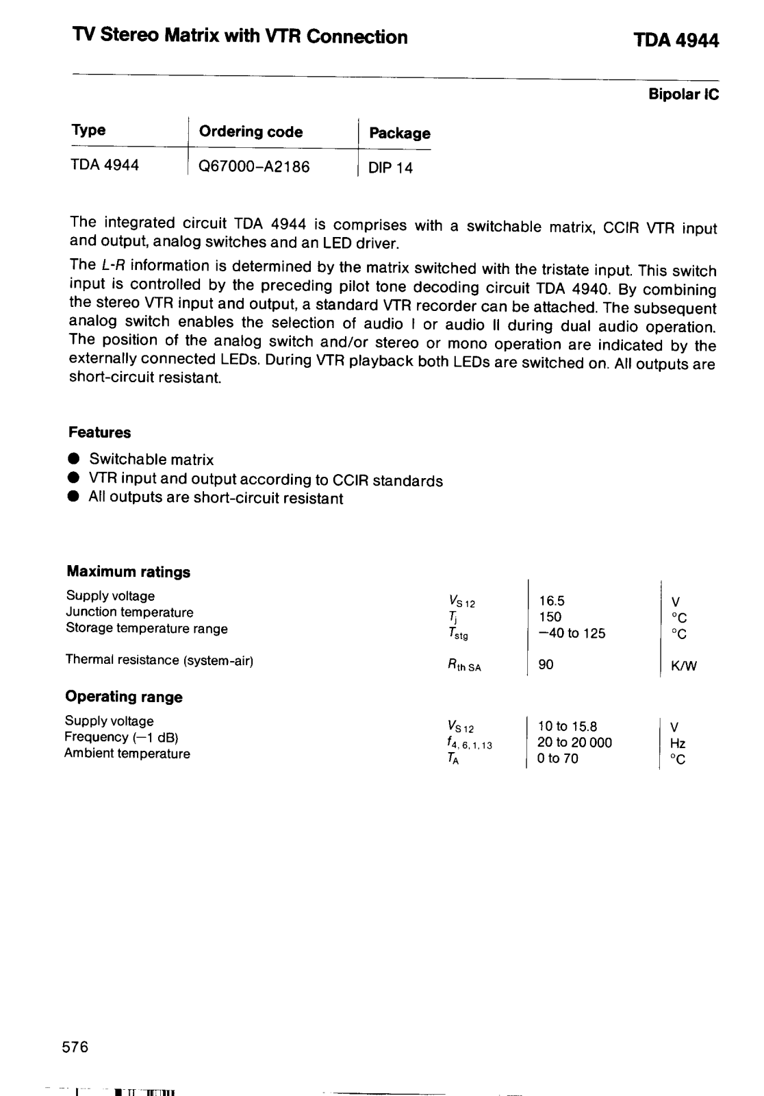 TDA 4944 User Manual