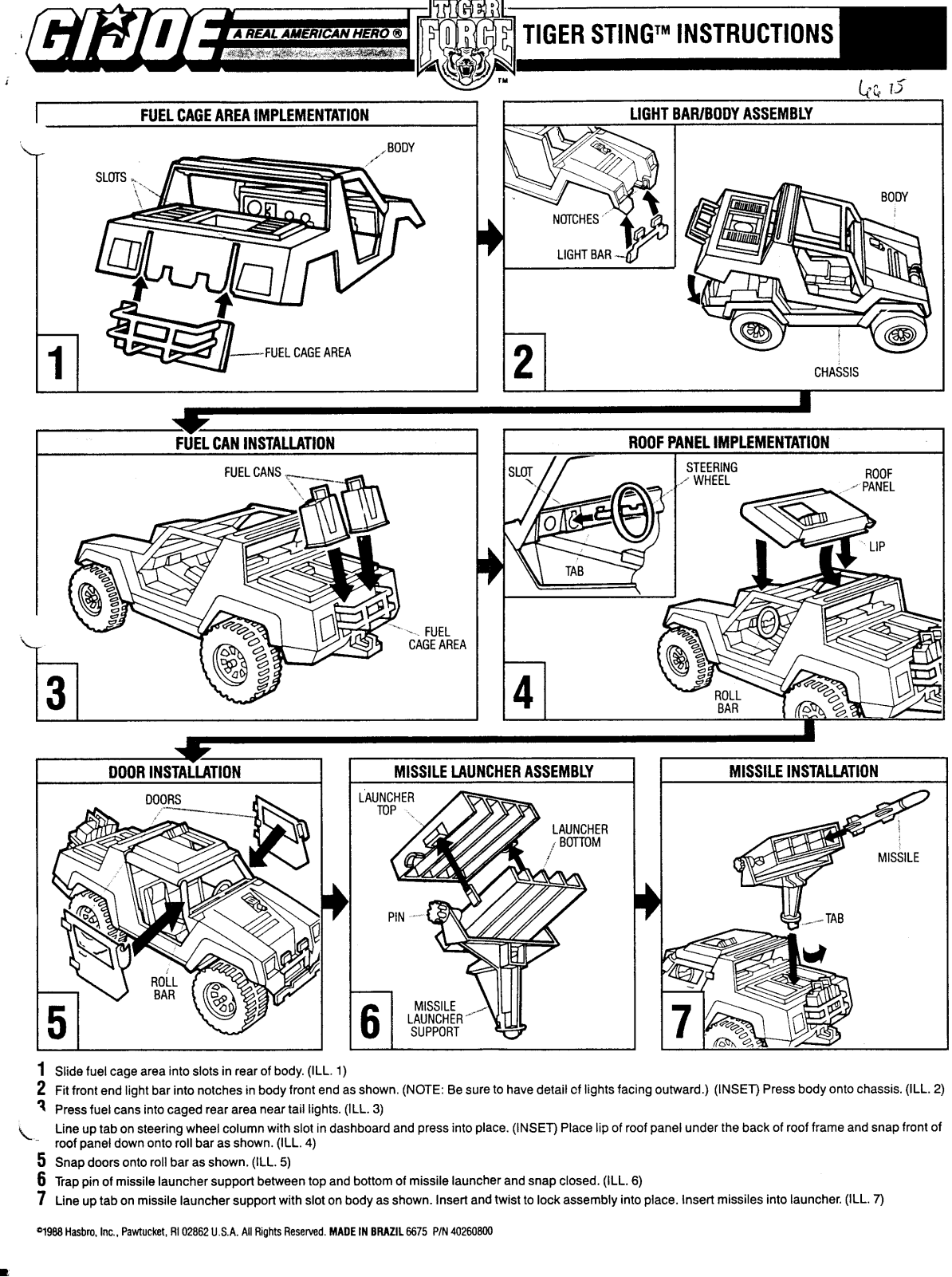 HASBRO GIJoe TigerSting User Manual