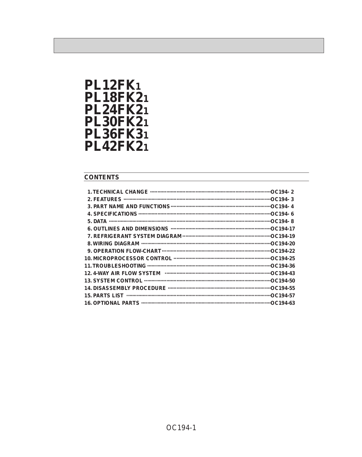 Mitsubishi Electronics PL18FK21, PL30FK21, PL24FK21, PL42FK21, PL36FK31 User Manual