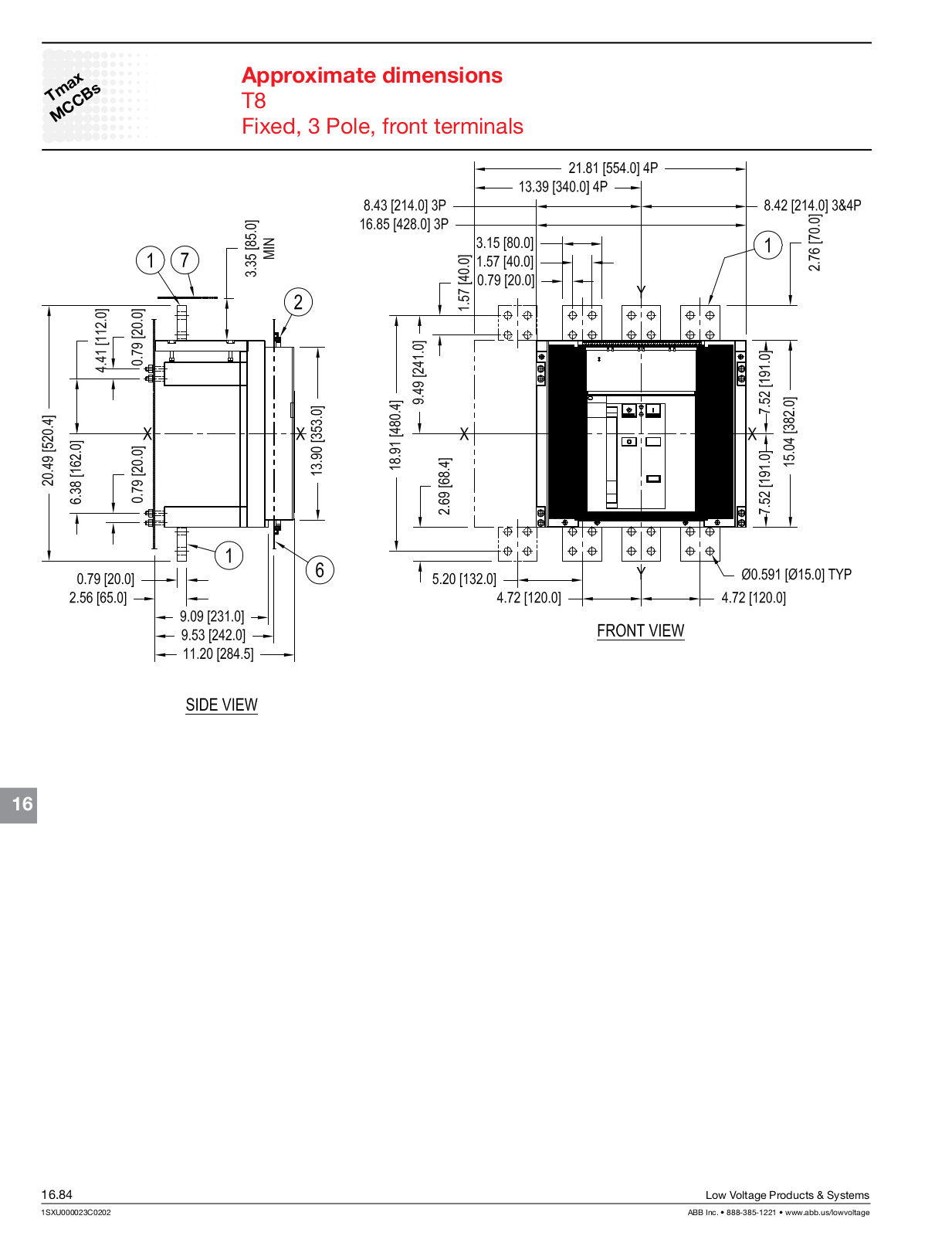 ABB T8 Dimensional Sheet