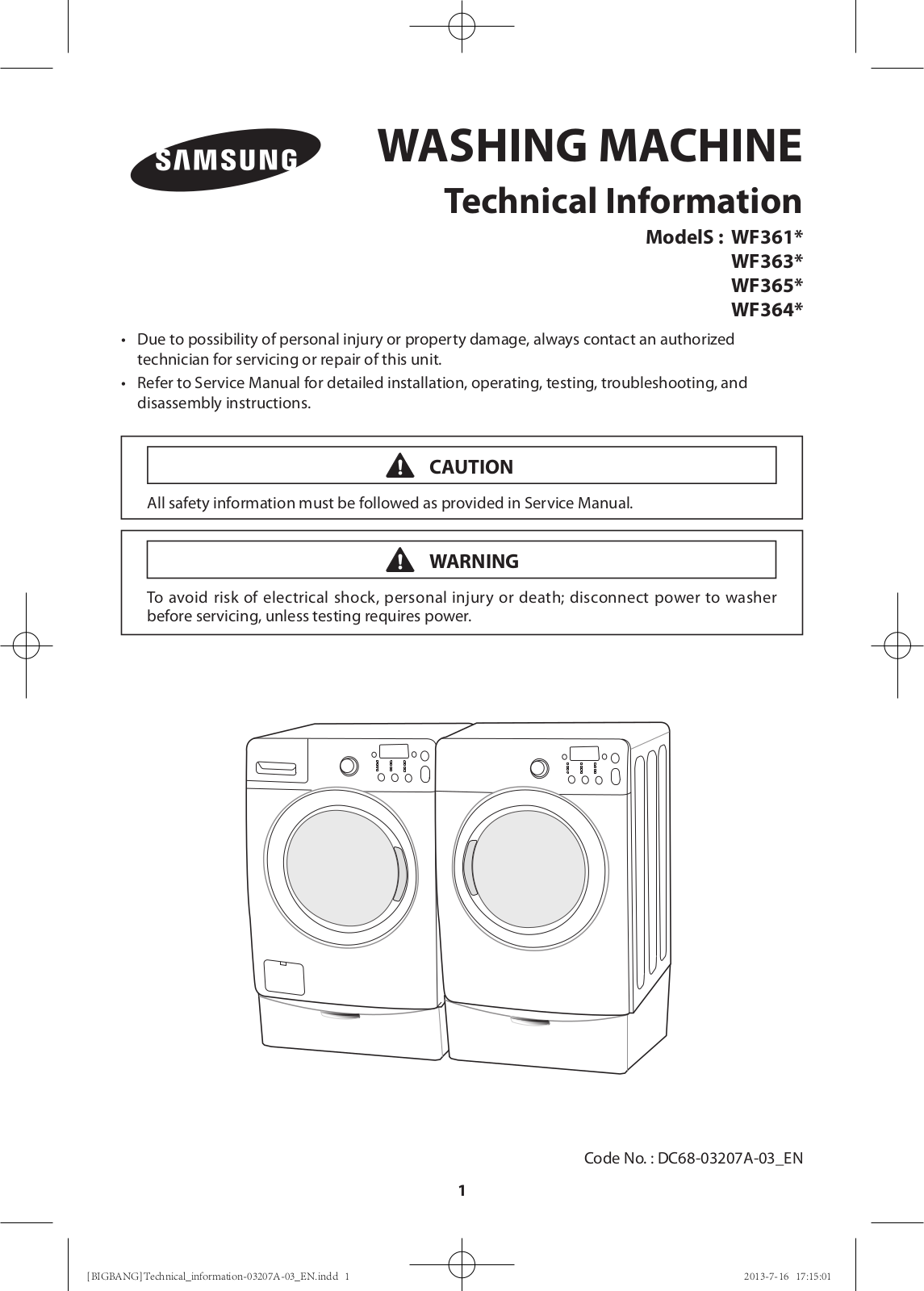 Samsung WF361BVBEWR-A2 User Manual